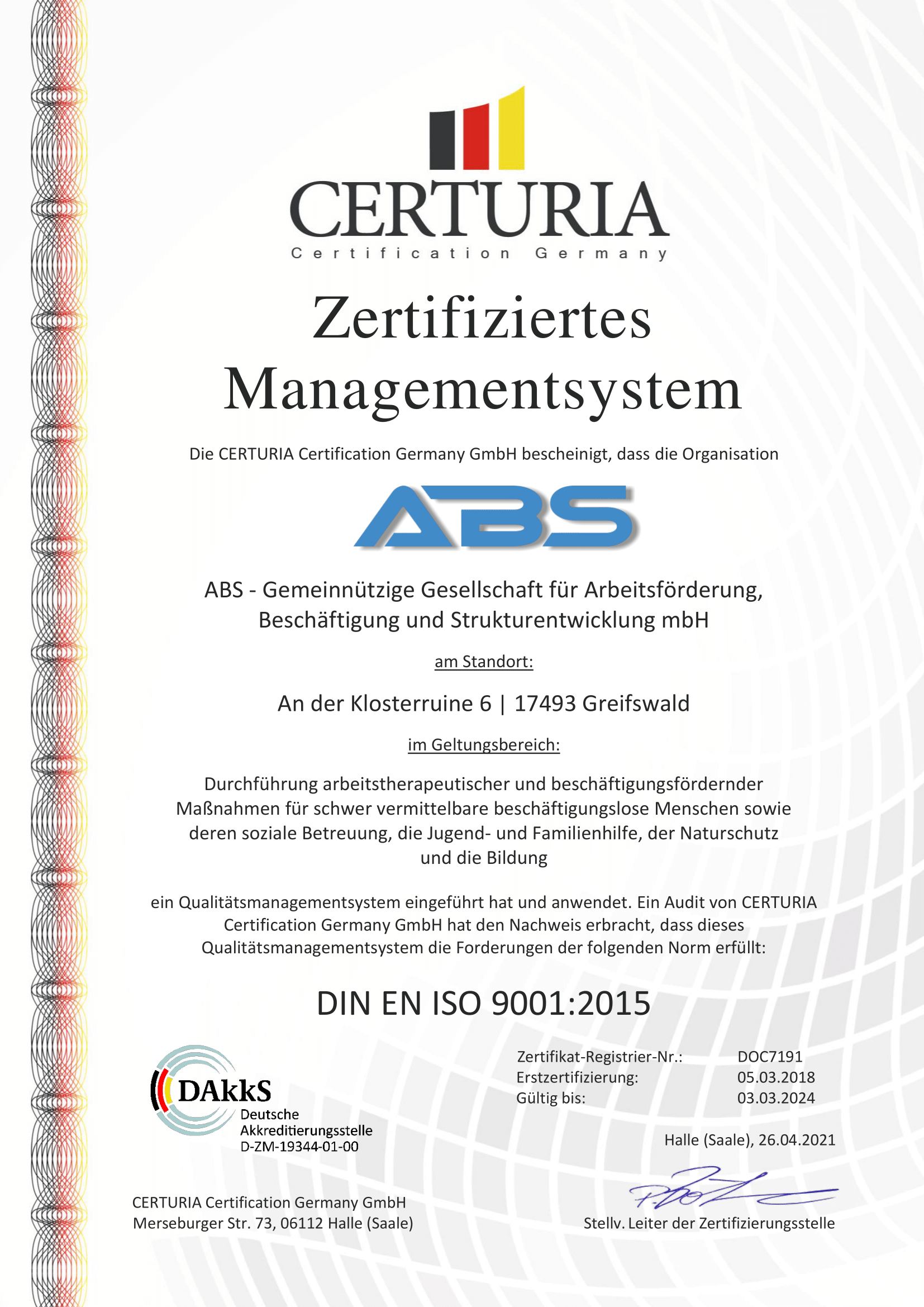 Zertifiziertes Managementsystem