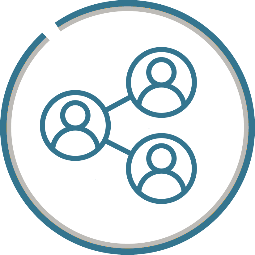 Icon Netzwerk mit drei Personen.